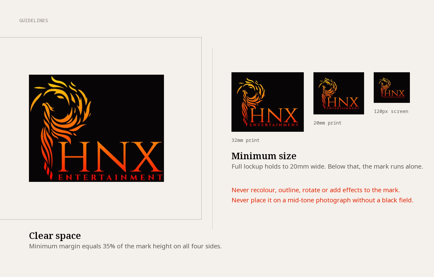PHNX Entertainment - Guidelines