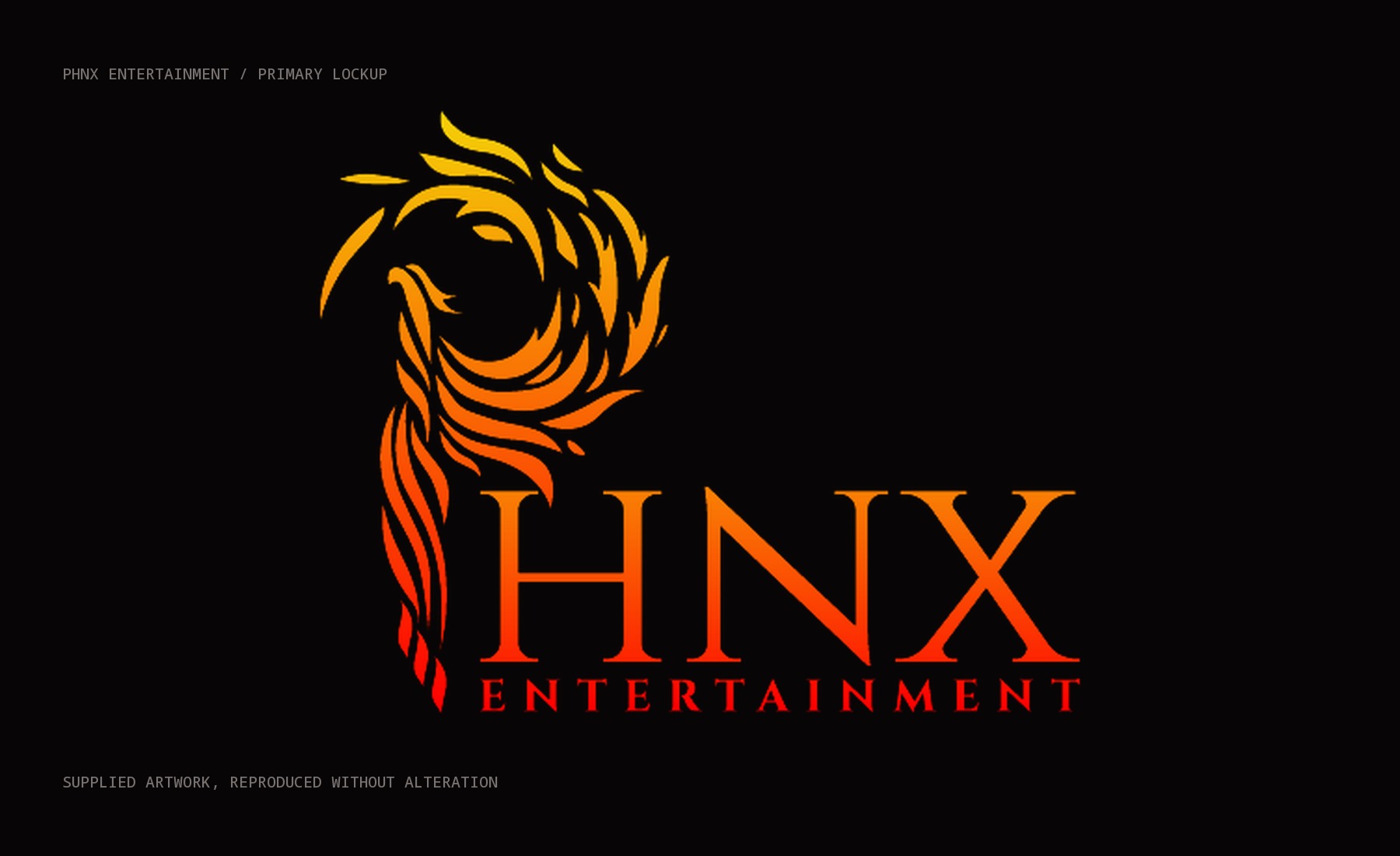 PHNX Entertainment logo and brand system